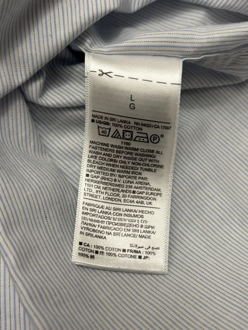 Banana Republic Blue Cotton Men's Dress Shirt Slim Fit